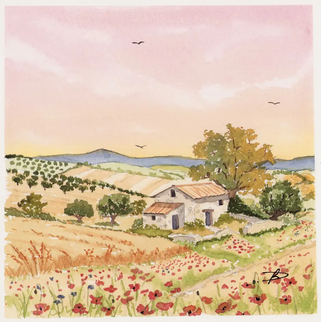 Crépuscule sur les coquelicots (vente exclusive durant l'exposition St-Jean-Cap-Ferrat)