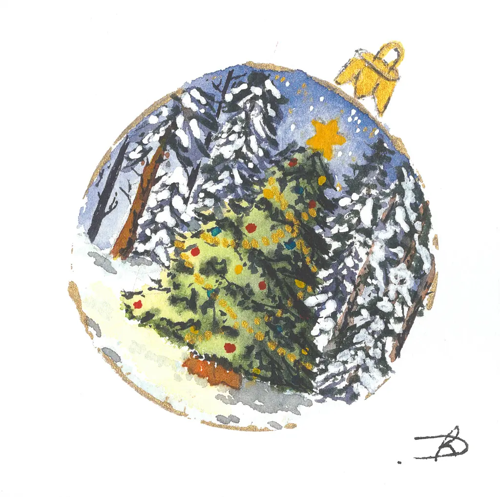 Forêt de Noël dans une boule