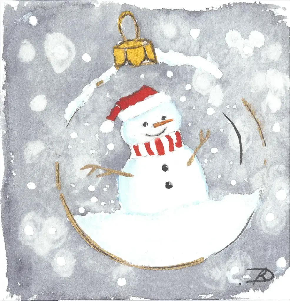 Bonhomme de neige dans une boule